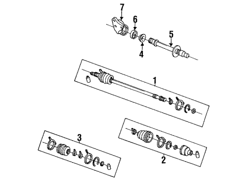 1992 Mercury Capri Axle Shaft - Front Diagram