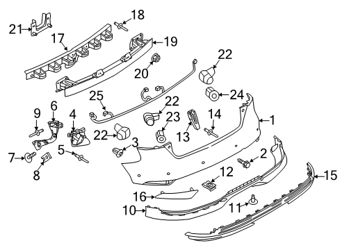 2017 Ford Focus Bumper & Components - Rear Diagram 5 - Thumbnail