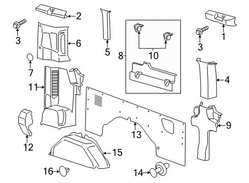 2025 Ford Transit-250 Interior Trim - Side Panel Diagram 13 - Thumbnail