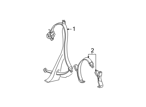 2000 Ford Taurus Rear Seat Belts Diagram 3 - Thumbnail