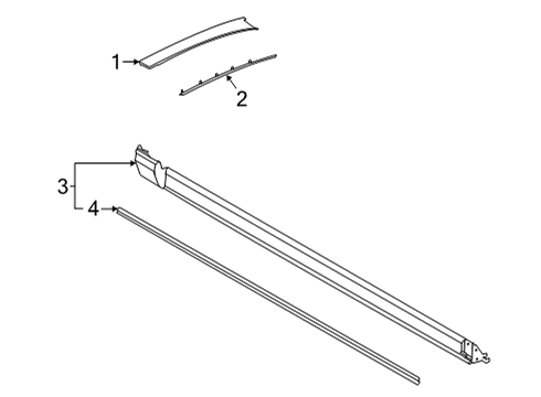 2024 Ford Bronco Sport Exterior Trim - Pillars Diagram