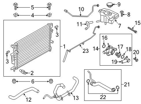2013 Lincoln MKZ Radiator & Components Diagram 3 - Thumbnail