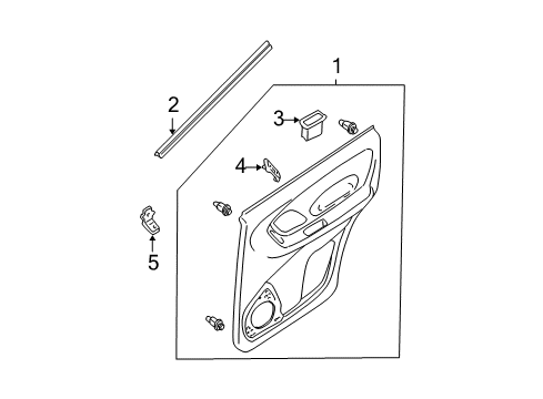 2003 Ford Escape Interior Trim - Rear Door Diagram