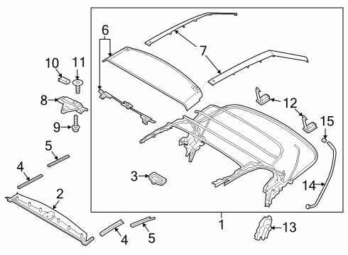 2025 Ford Mustang Frame & Components - Convertible Top Diagram