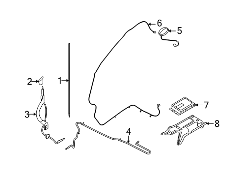 2008 Mercury Mariner Antenna Base Diagram for 8L8Z-18A984-B