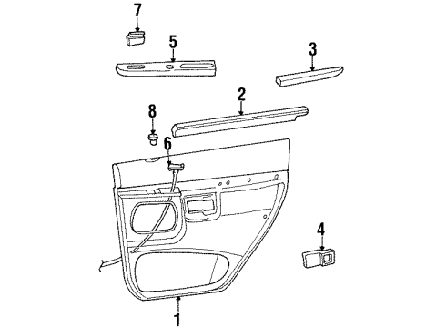 2001 Mercury Mountaineer Interior Trim - Rear Door Diagram