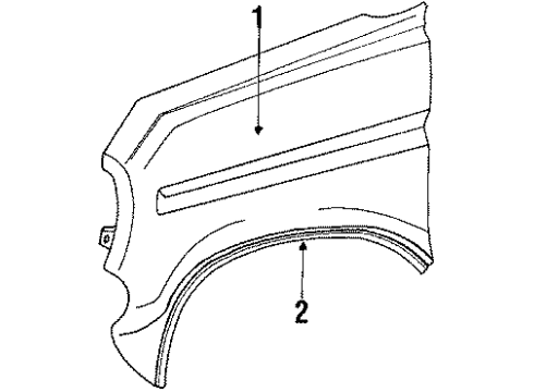 1990 Ford E-250 Econoline Exterior Trim - Fender Diagram
