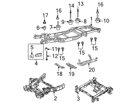 2004 Ford F-150 Center Seat Belt Nut, Rear Diagram for -W708731-S441
