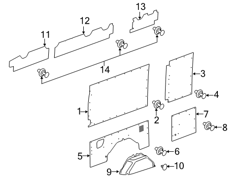2022 Ford Transit-350 HD Interior Trim - Side Panel Diagram 6 - Thumbnail
