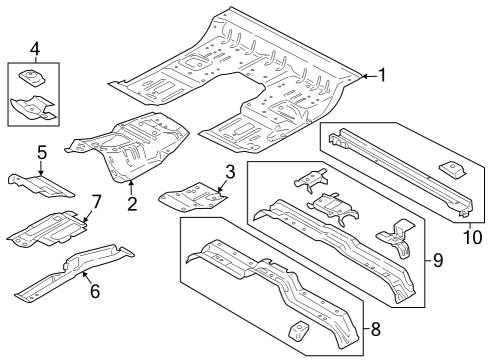 2024 Ford F-350 Super Duty Floor Diagram 3 - Thumbnail