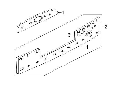 2001 Ford Explorer Sport Exterior Trim - Lift Gate Diagram