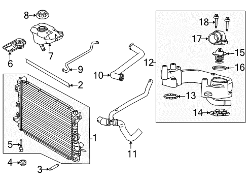 2010 Ford Mustang Radiator & Components Diagram 2 - Thumbnail