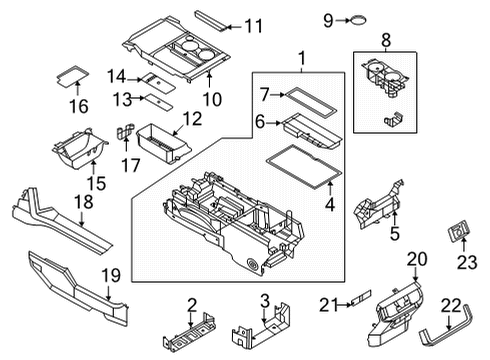 2024 Ford F-150 Front Console Diagram 2 - Thumbnail