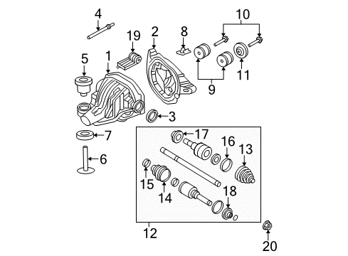 2004 Ford Explorer Axle Housing - Rear Diagram