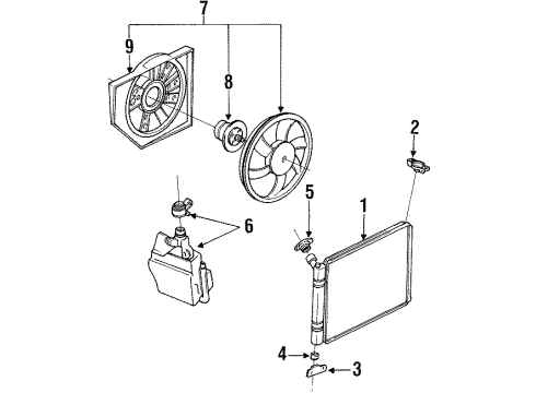 1995 Mercury Tracer Radiator & Components Diagram 2 - Thumbnail