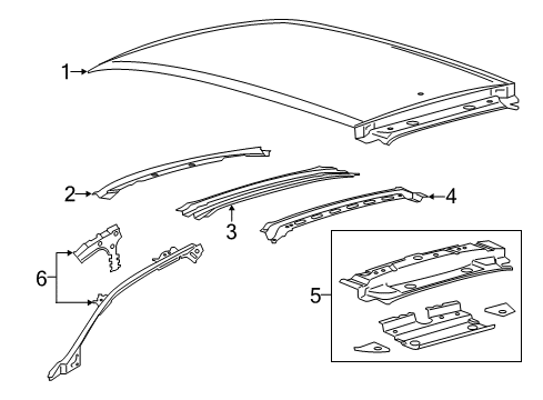 2017 Lincoln MKX Roof Panel Diagram for FA1Z-5850202-C