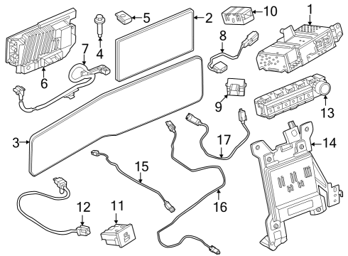 2025 Ford Mustang Control Panel Diagram for PR3Z-18C858-AA