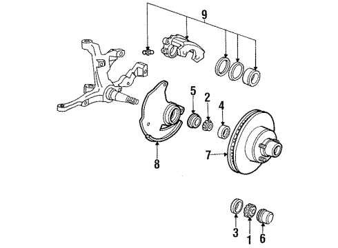 1988 Mercury Colony Park Front Brakes Diagram