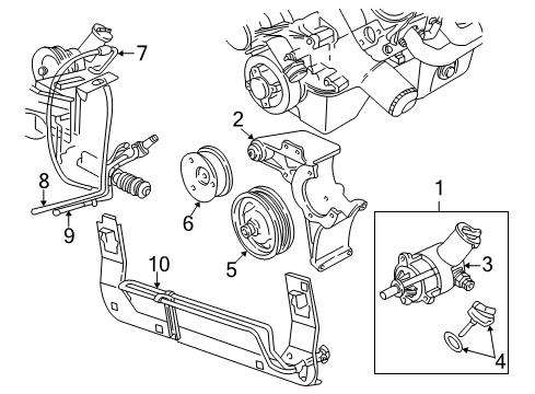2001 Ford Mustang P/S Pump & Hoses Diagram 2 - Thumbnail