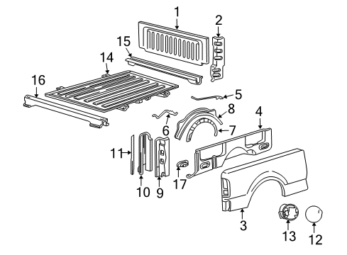 2007 Lincoln Mark LT Front & Side Panels Diagram