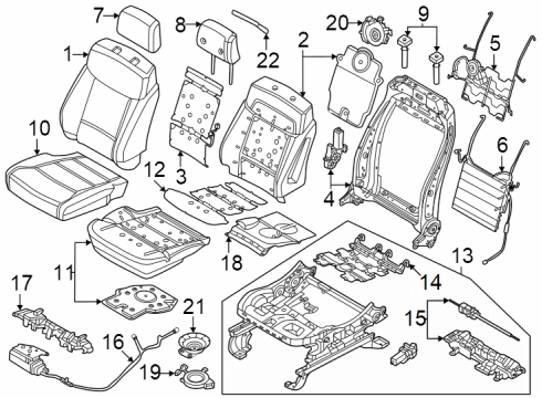 2023 Ford F-250 Super Duty Passenger Seat Components Diagram 2 - Thumbnail