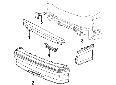 1988 Ford Mustang Bumper & Components - Rear Diagram 2 - Thumbnail