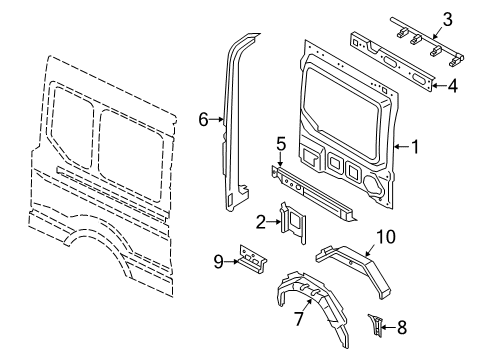 2022 Ford Transit-350 Inner Structure - Side Panel Diagram 9 - Thumbnail