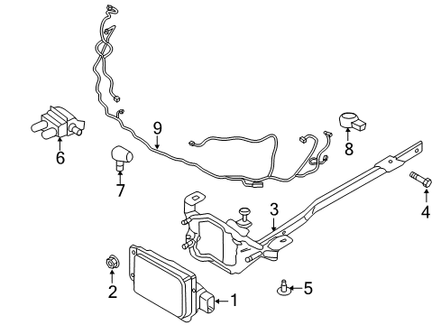 2016 Lincoln MKC Electrical Components - Front Bumper Diagram