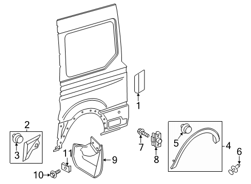 2024 Ford Transit-350 HD Exterior Trim - Side Panel Diagram 4 - Thumbnail