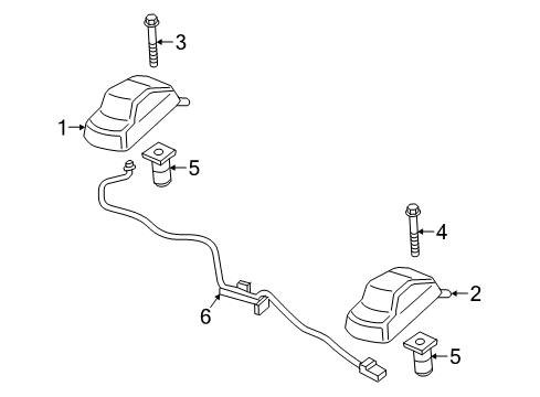 2018 Ford F-250 Super Duty Roof Lamps Diagram 2 - Thumbnail