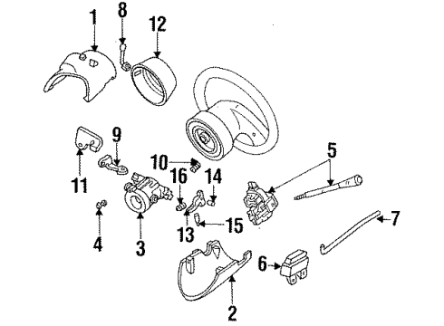 1994 Ford Ranger Ignition Lock - Steering Diagram 2 - Thumbnail