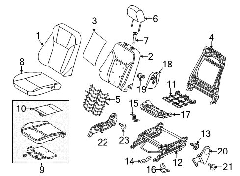 2014 Ford Fiesta Front Bracket, Upper Passenger Side Diagram for CM5Z-54610E34-A