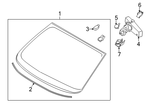 2016 Ford Fusion Glass - Windshield Diagram
