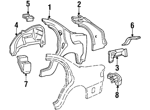 1999 Lincoln Continental Shock Tower, Rear Passenger Side Diagram for F5OY18A000AA