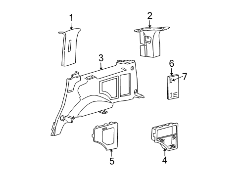 1999 Ford Expedition Storage Compart, Rear Diagram for F5TZ7831500C