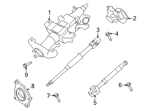 2009 Ford F-250 Super Duty Steering Column Assembly Diagram