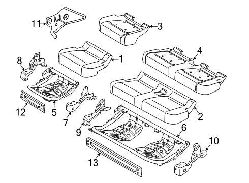 2022 Ford F-250 Super Duty Rear Seat Components Diagram 3 - Thumbnail