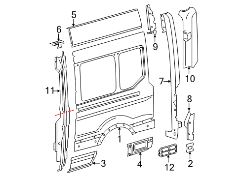 2025 Ford Transit-350 Side Panel & Components Diagram 6 - Thumbnail