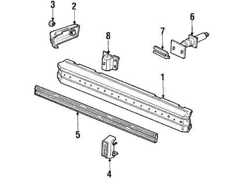 1985 Mercury Lynx Bumper & Components - Rear Diagram