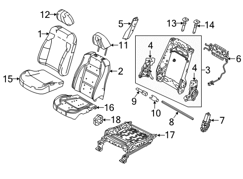 2014 Ford Special Service Police Sedan Driver Seat Components Diagram