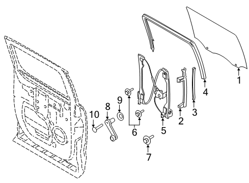 2017 Ford F-250 Super Duty Glass - Door Diagram 2 - Thumbnail