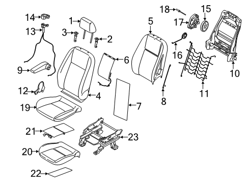 2015 Ford Transit Connect Front Seat Components Diagram 2 - Thumbnail