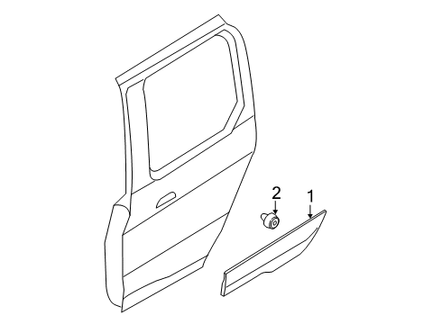 2019 Ford Transit Connect Exterior Trim - Side Door Diagram 3 - Thumbnail