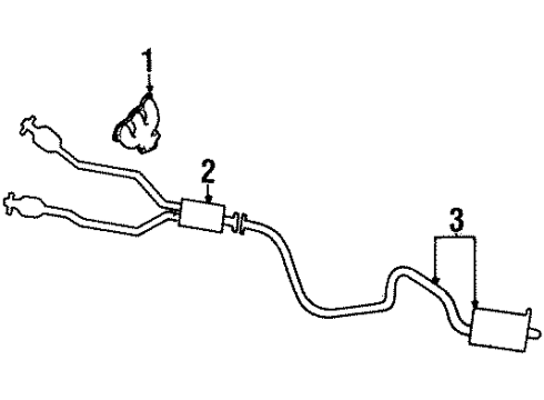 1989 Mercury Cougar Exhaust Components Diagram 2 - Thumbnail