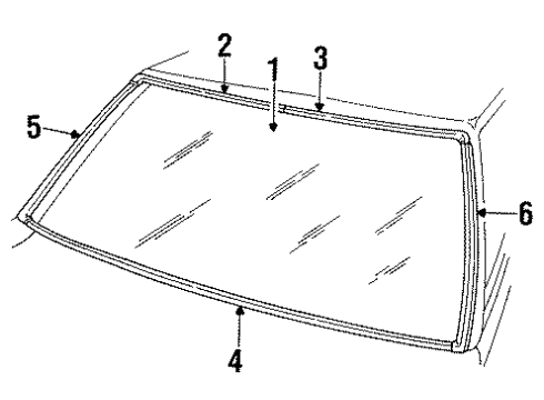 1985 Mercury Lynx Glass - Windshield Diagram