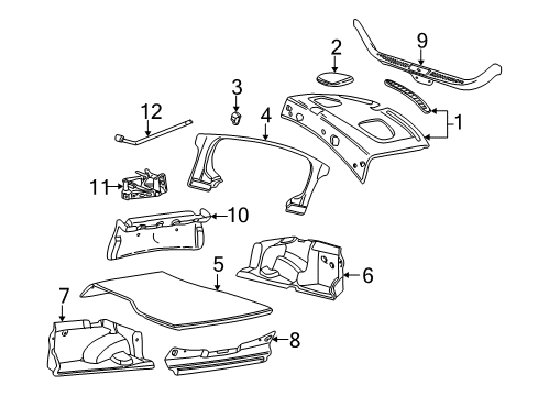 2000 Lincoln LS Interior Trim - Rear Body Diagram