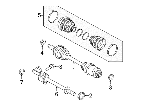 2010 Mercury Milan Boot Kit, Front Diagram for AE5Z-3A331-B