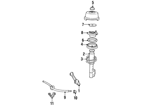 1988 Ford Escort Stabilizer Bar & Components Diagram 2 - Thumbnail