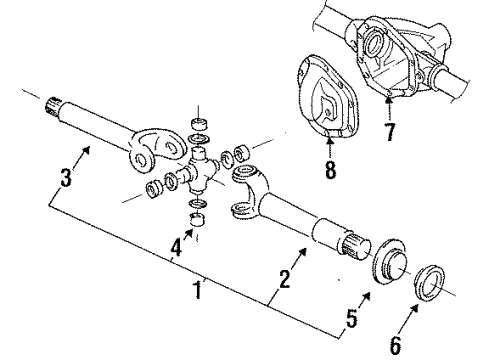 1996 Ford F-350 Front Axle & Carrier Diagram