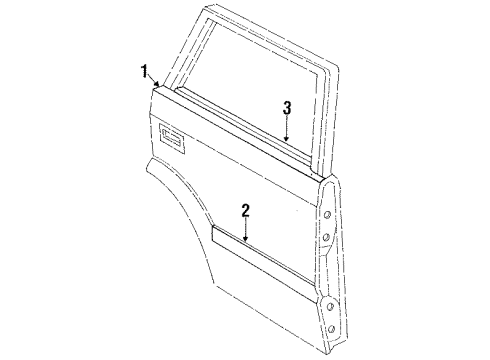 1990 Ford Escort Exterior Trim - Rear Door Diagram